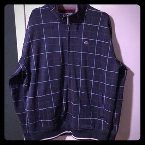 Echo blue red and white checkered jacket